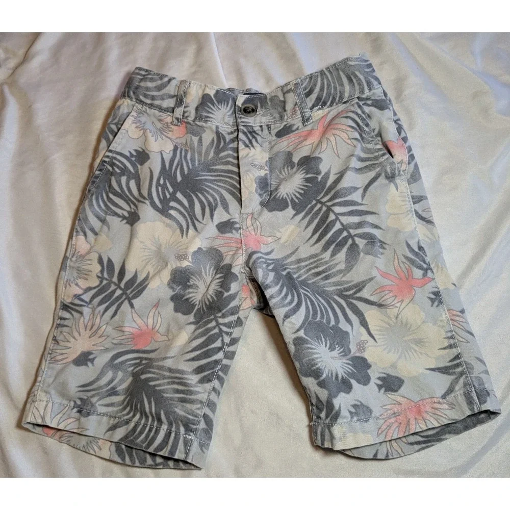 The Children's Place Boys Hawaiian Floral Shorts With Adjustable Waist Size 6
